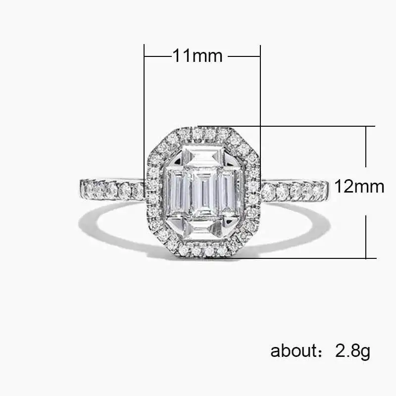 

Luxury CZ Zircon Finger Rings for Women Classic Crystal Stone Engagement Wedding Ring