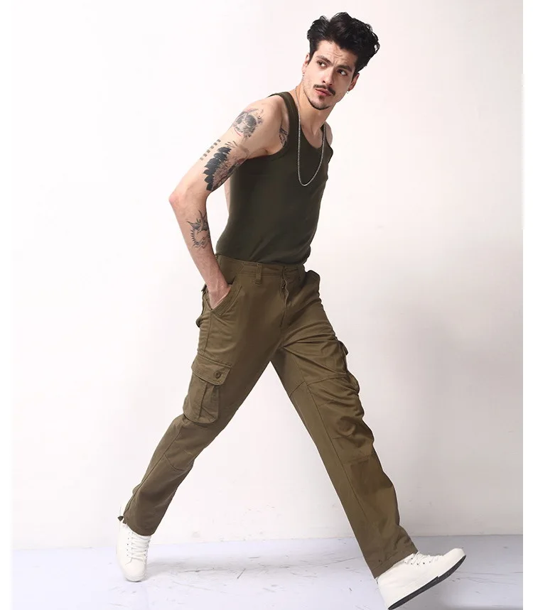 

Spring New 2020 Cargo Tactical Pants For men Casual Loose Style Multi Pocket Military Army Trousers Pluse size 28-40 42 44