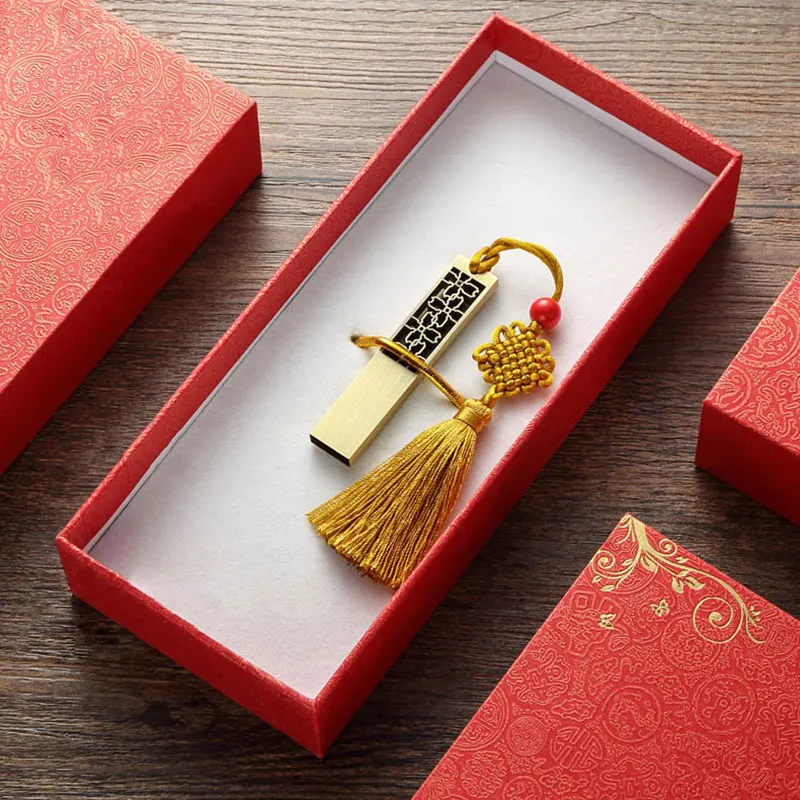 Модный китайский дизайн с узлом usb 16 ГБ 32 64 128 традиционный четырехлистный клевер