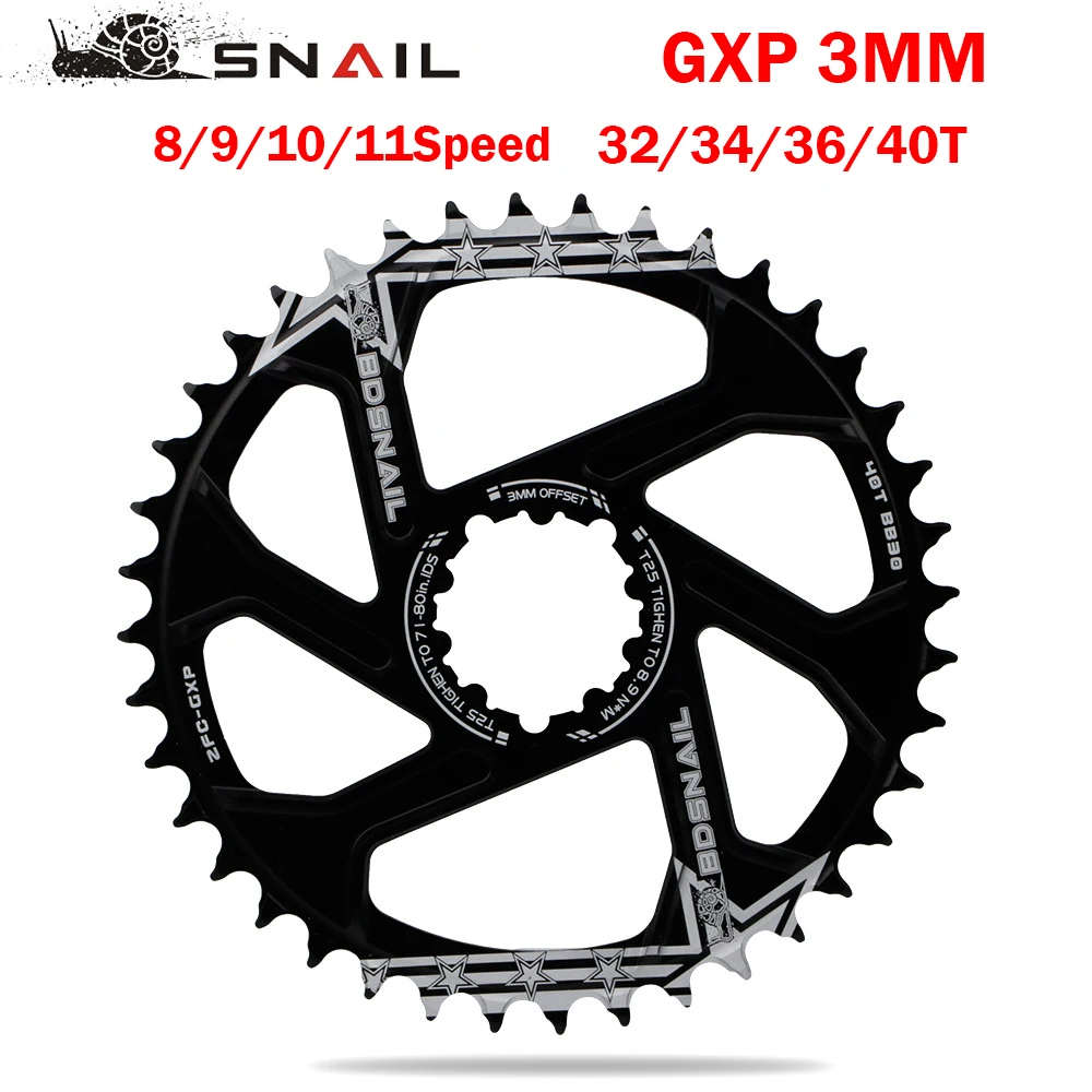 MTB офсет 3 °/ 6 ° GXP велосипедный кривошипник фиксированная Корона dentada для bicicleta gxp