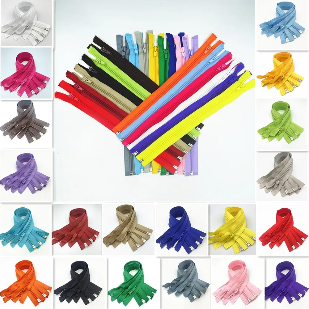 

20 шт 30 см-70 см (12 дюймов-27,5 дюйма) 5 # нейлоновая открытая молния подходит для одежды и багажа