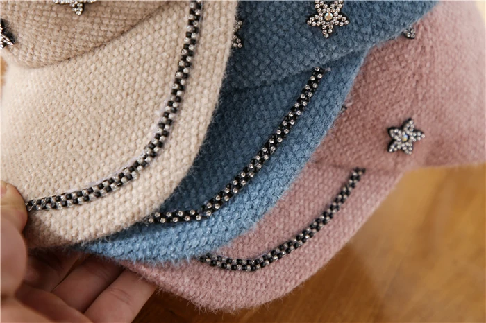 rhinestone star baseball hat autumn winter baseball hat fashion street baseball hat