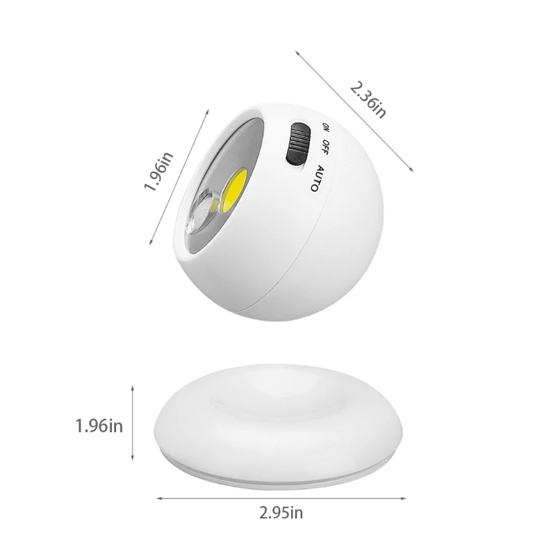 

Ball LED Power Lights Ball 360Degree Rotation Magnetic Battery Light Torch Motion Sensor Night Light Safe Touch Surface Lighting