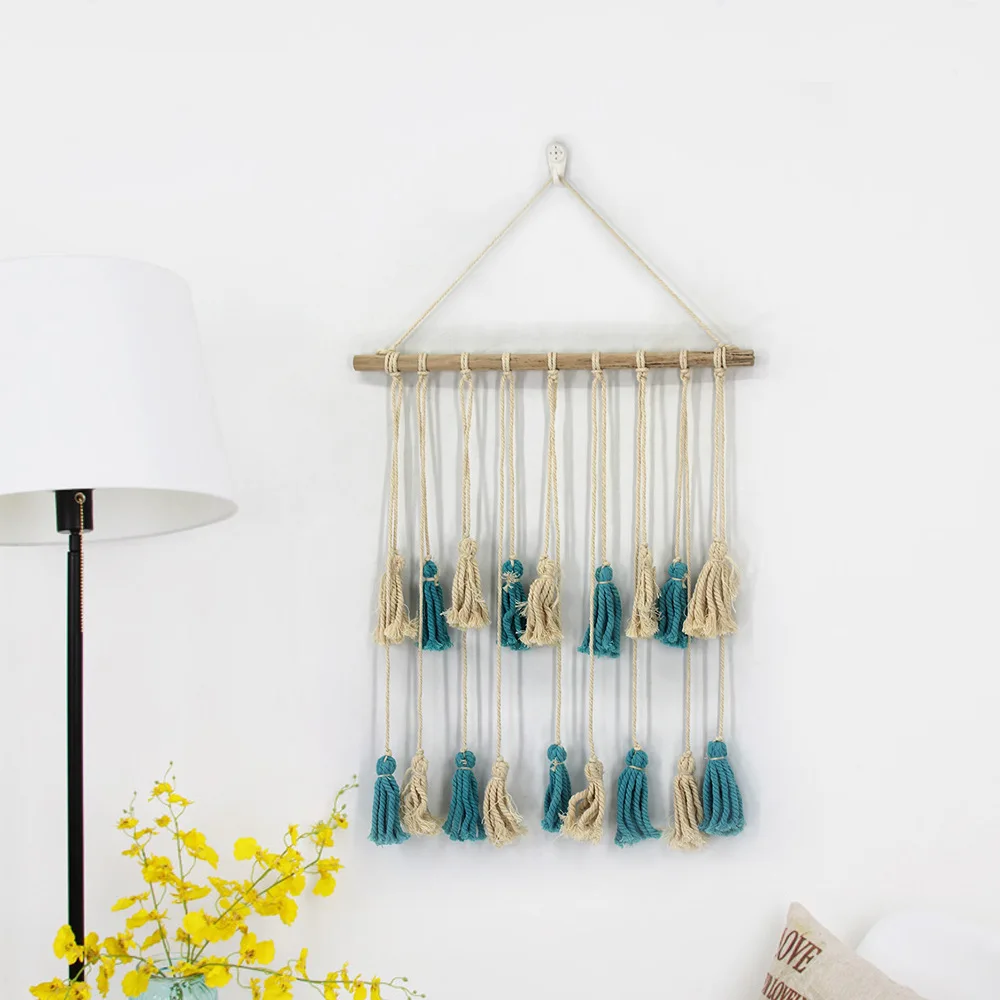 Скандинавское украшение для дома гобелен с кисточками тканые ремесленные