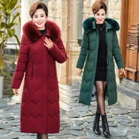 brieuces high quality 2022 winter jacket women warm thicken x long slim ladies parka snow wear hooded faux fur female coat
