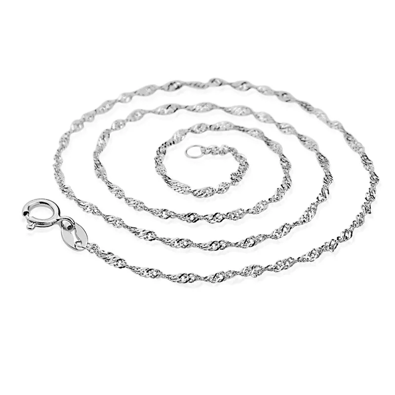 925 пробы Серебряная цепочка с кулоном водная волна твист змея бар Сингапур