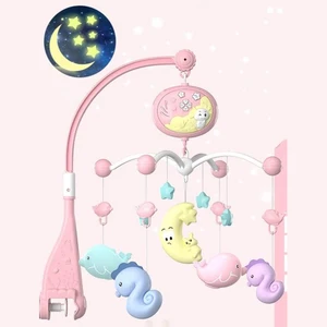 Baby Toys Crib Mobiles Rattles Music Educational Toys Bed Bell Carousel for Cots Projection Infant 0