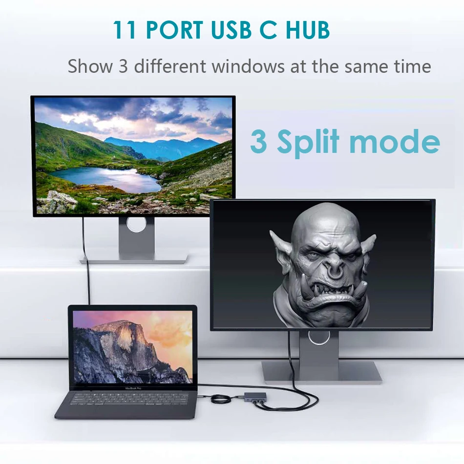 Тип c док-станция алюминий 11 в 1 к HDMI кард-ридер RJ45 PD для зарядного устройства Аудио