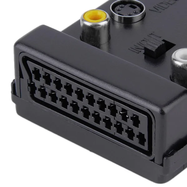 Newest Switchable Scart Male to Female S-Video 3 RCA Audio Adapter Convector images - 6