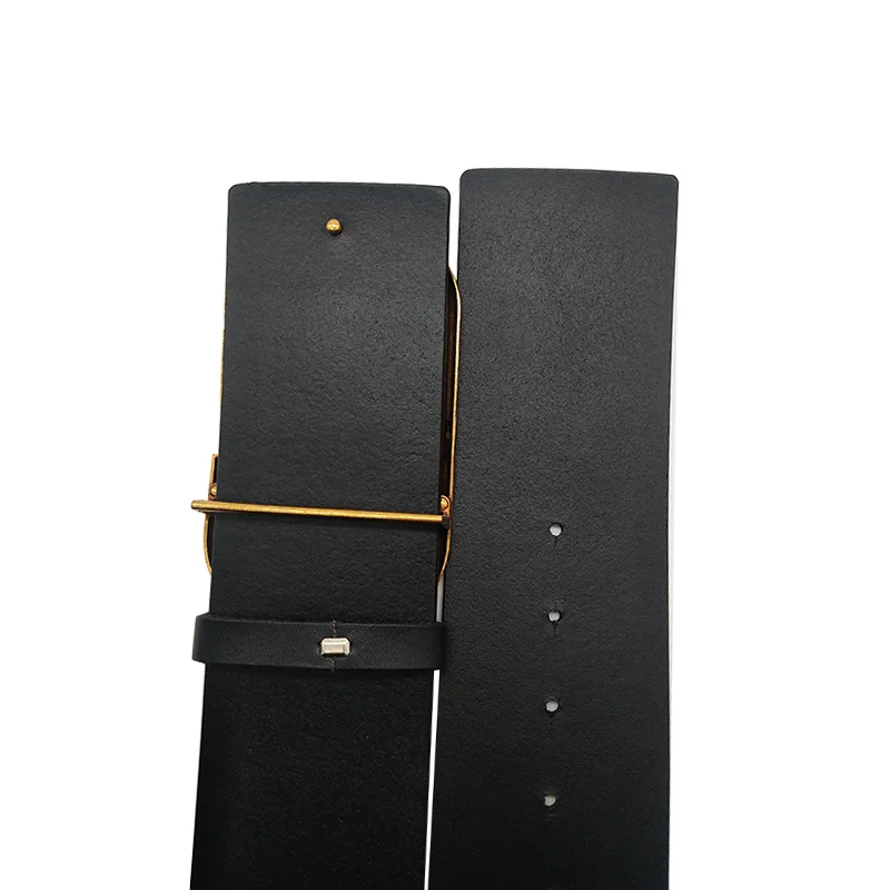 

2021 Fashion Design Women Belts Split Leather Solid Gold Plated Letter Buckle 7cm Wide Waist Cummerbunds Luxury Corset