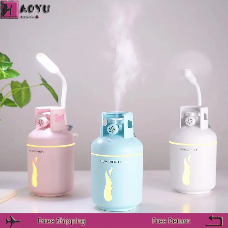 

4 In 1 Creative Mini Gas Tank Humidifier Cool Mist USB Humidifier Ultrasonic Aromatherapy Humidifier 300ML For Home Office Car