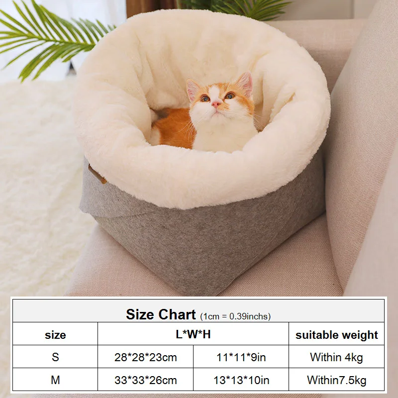 Домик для кошки комфортное войлочное гнездо зимнее теплое плюшевое одеяло