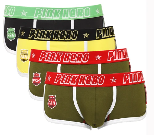 As shown So Cool Pink Heroes, высококачественное хлопковое нижнее белье для мужчин, боксеры, шорты, модные мужские трусы, сексуальные мужские трусы, 4 шт./партия - Цвет: As shown