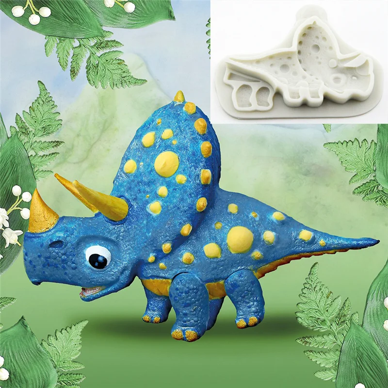 

Luyou 1pcs Triceratops Silicone Cake Molds Fondant Resin Mold Birthday Cake Decorating Tools Kitchen Baking Accessories FM1873