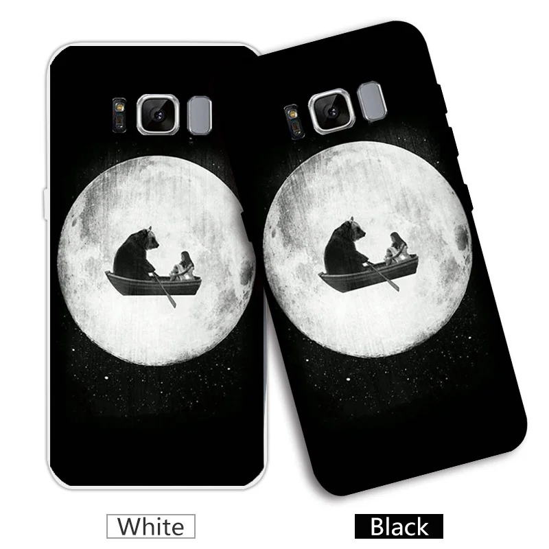 For samsung Galaxy S8 Cases G950F Cover 5.8'' Phone Soft TPU Silicone Fundas Lunar Coque Bags Black Shell Samsung | Мобильные