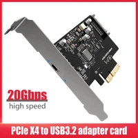 kc008 pcie x 4 to usb3 2 riser card high speed 20gbps adapter type c host usb 3 2 pci express expansion card for desktop