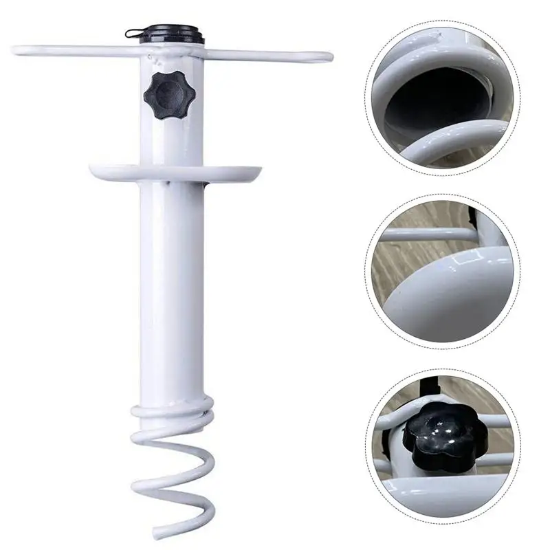 

1pc Durable Iron Spiral Inserting Tool Beach Umbrella Base for Outdoor
