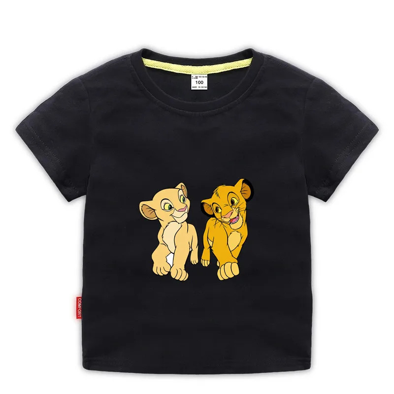 Летняя одежда для подростков мальчиков с рисунком из мультфильма Король Лев и