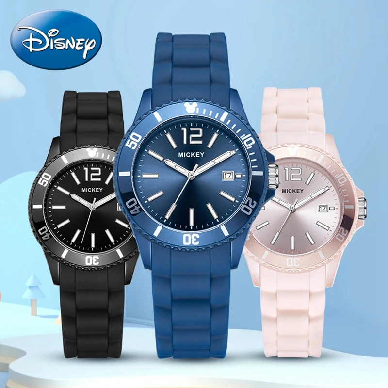 Часы наручные Disney Chil с мягким ремешком, спортивные модные стильные часы для девочек-подростков, подарок для мальчиков, с календарем, кварцев...