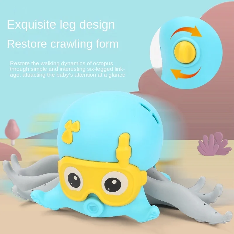bath shower octopus bathing toys for baby boys 0 12 months kids crawling beach toys toddler bathtub bathroom swimming pool water free global shipping