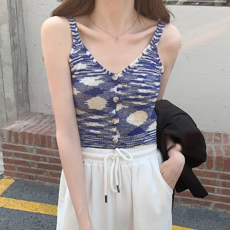 Летние женские топы-трубы пикантный комплект с V-образным вырезом и волнистыми