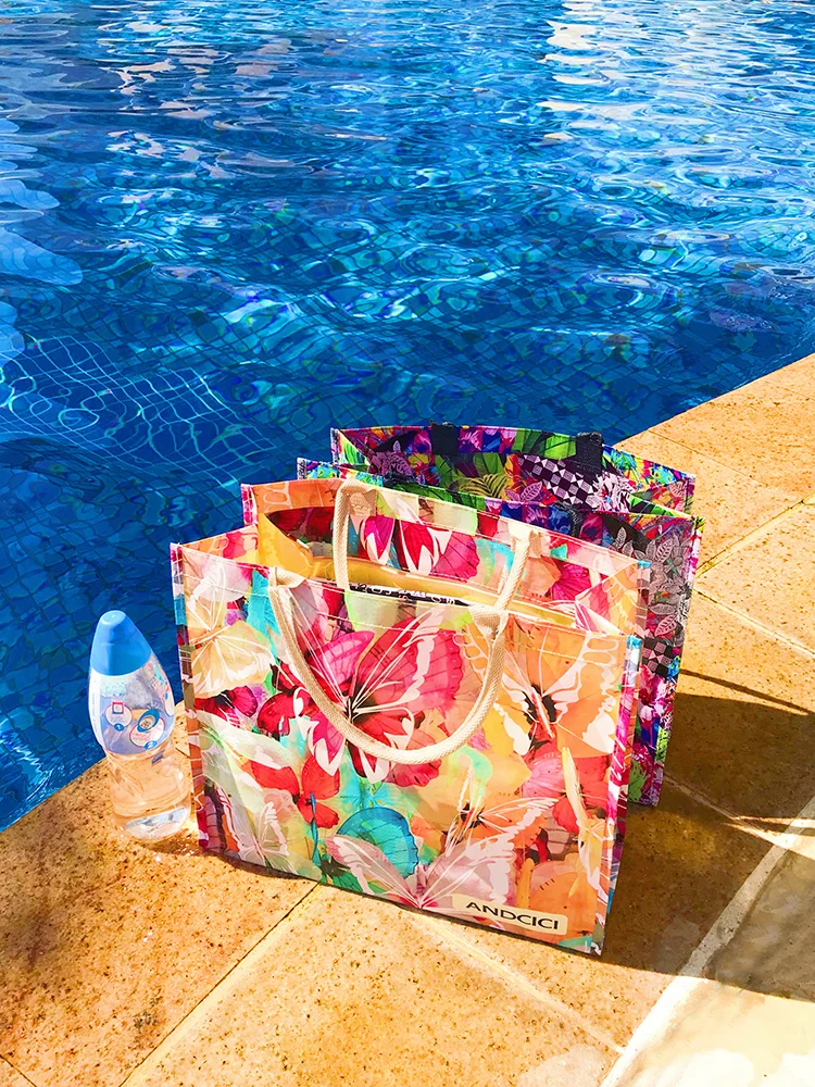 

ANDCICI@painting Folding Bag Large-capacity Environmentally Friendly Shopping Bag Handbag One-shoulder Female Waterproof Portabl