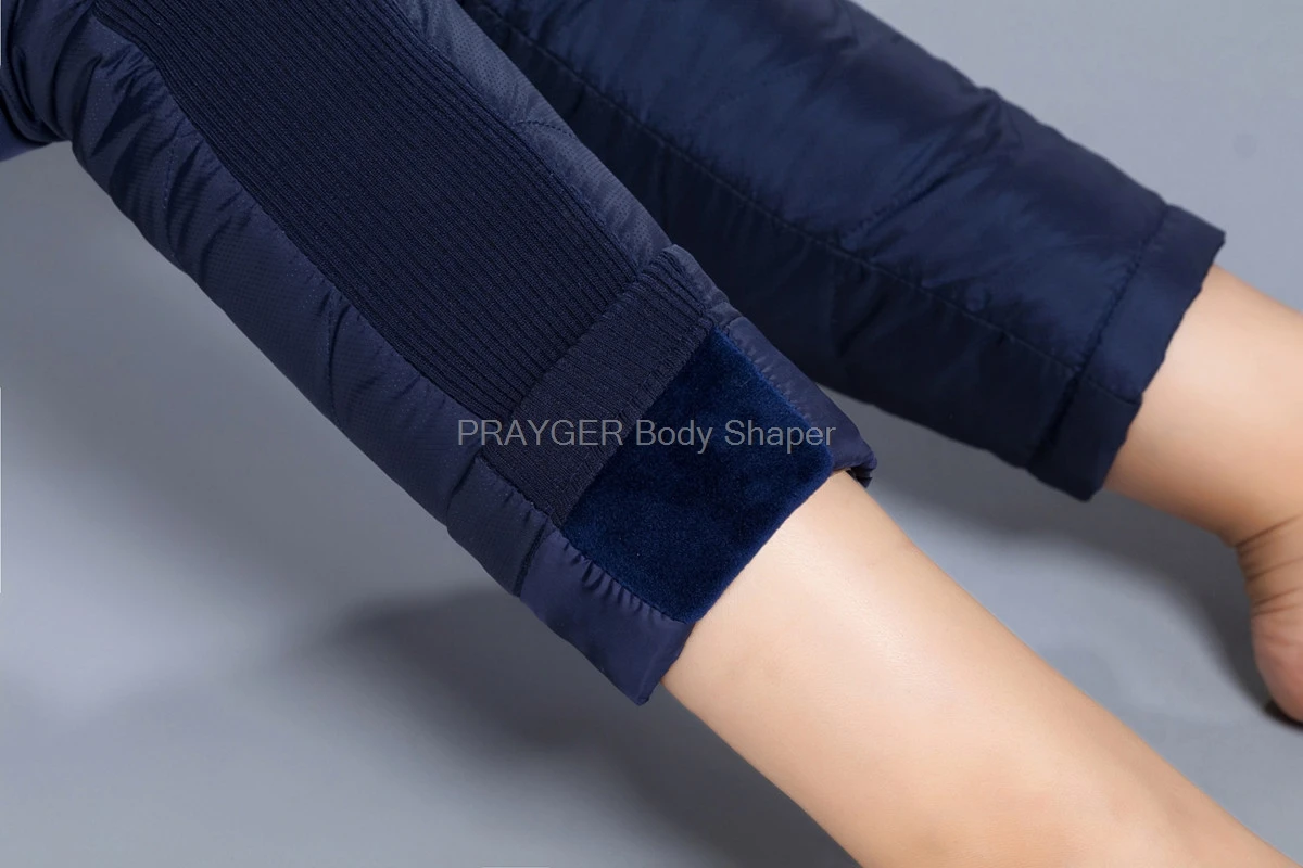 Зимние женские пуховые брюки с высокой талией обтягивающие теплые Рабочие