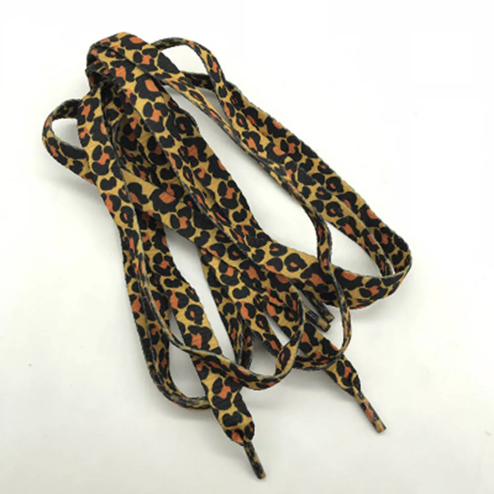 1 пара Новые с классическим леопардовым принтом шнурков модные плоские шнурки - Фото №1