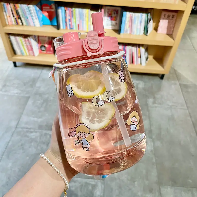 

Water cup lovely Korean portable shake sound net red large capacity water bottle cup high temperature resistant female student