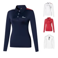 golf clothing ladies slim long sleeved t shirt outdoor sports wear quick drying breathable sweat absorbent polo shirt