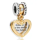Подвеска в виде сердца из стерлингового серебра 925 пробы, бисер с надписью Dream is Love, подходит для оригинальной Pandora, ювелирный браслет, женский подарок