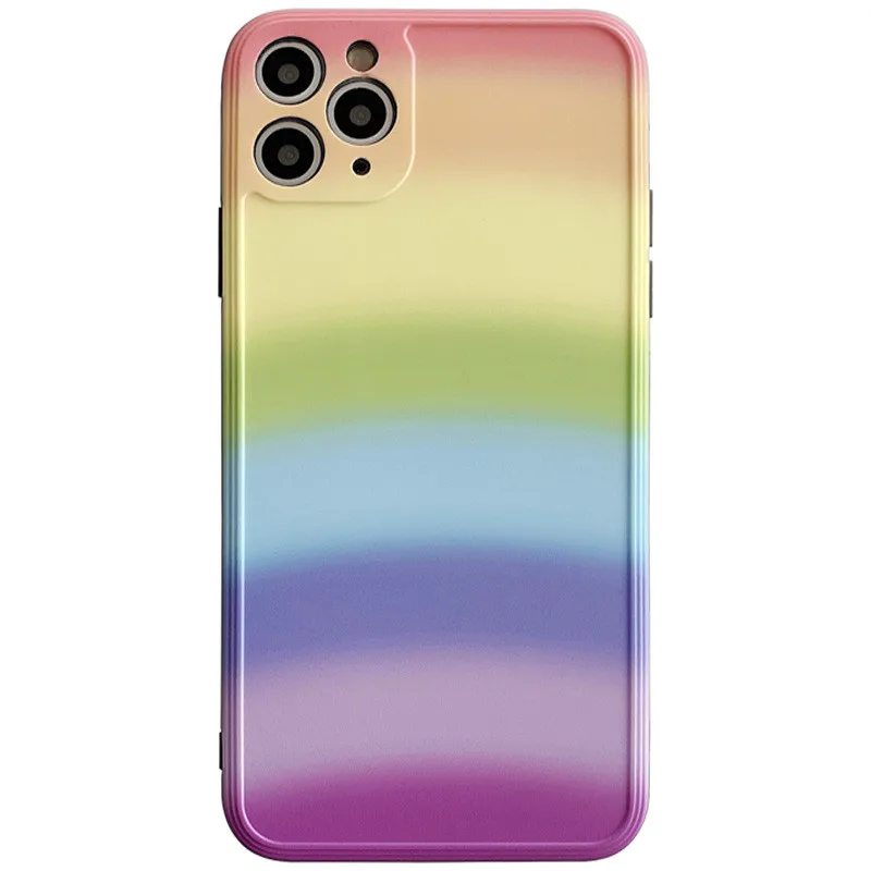 

gradient Rainbow Gradient Color Phone Case for IPhone 11 Pro Max XR XS X XS Max 7 8 Plus SE2020 Soft Silicone Matte Full Cover