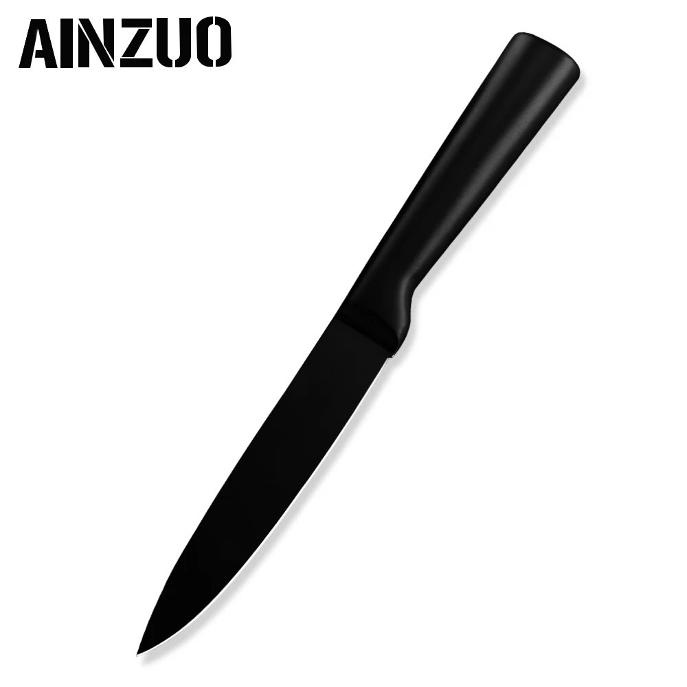 AINZUO нож шеф-повара 3cr13 набор кухонных ножей из нержавеющей стали фруктовый нож Santoku для нарезки хлеба шеф-повара кухонные аксессуары набор ножей - Цвет: H.5 inch Utility