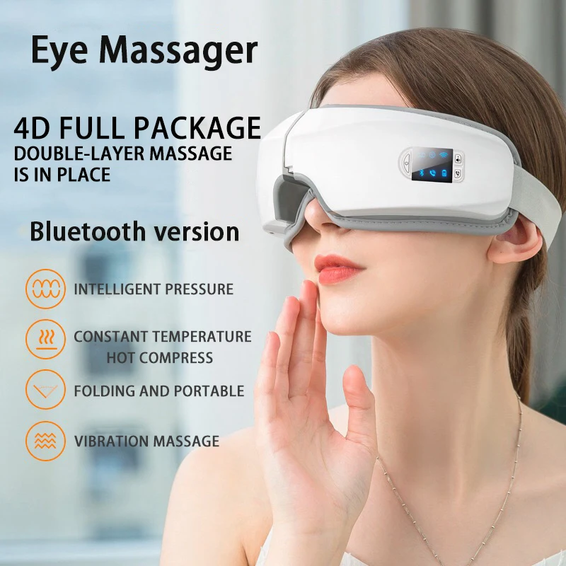 Foldable Bluetooth 4D Smart Vibration Eye Massager Eye Care Device Hot Compress Glasses Instrument Music  Eye Protection