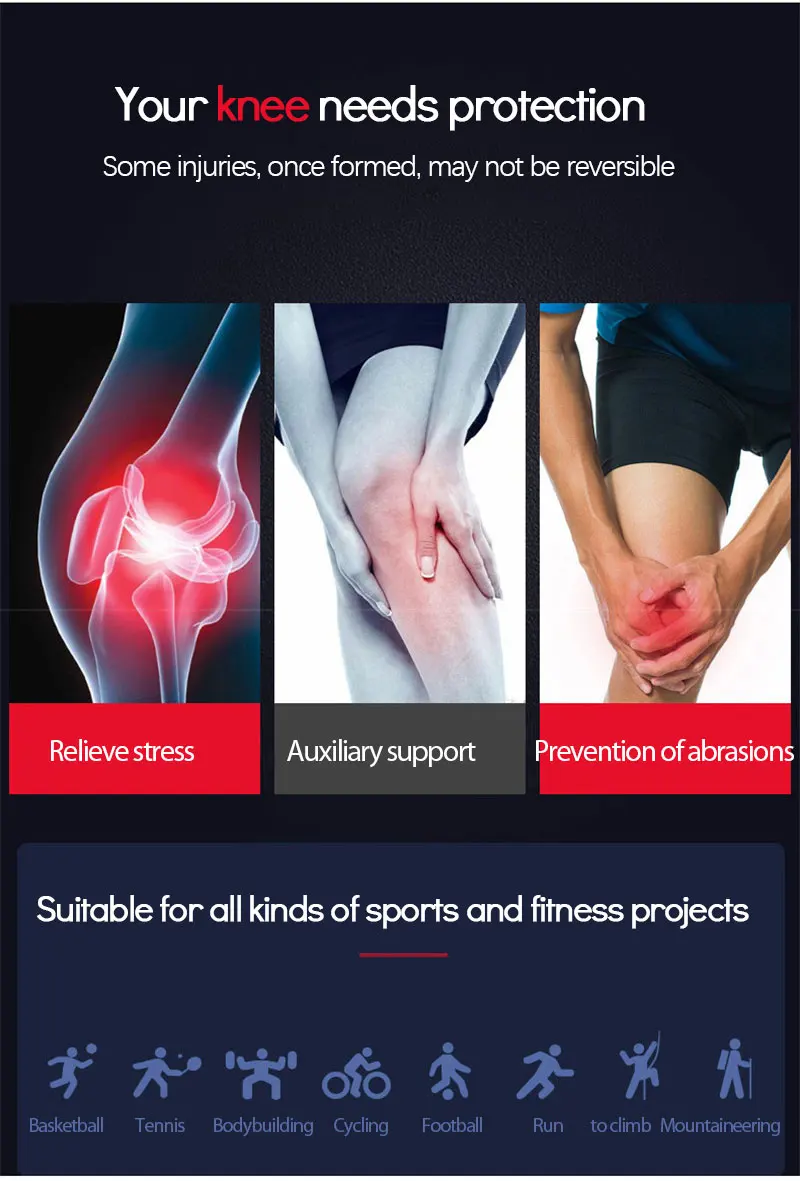 Наколенники компрессионные для фитнеса бега велоспорта 1 шт. | Спорт и