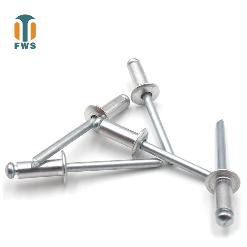 

20PCS M4.8 Multi Sizes DIN EN ISO15977 GB/T12618.1 Aluminium Open End Round Head Blind Rivet for Furniture Car Aircraft