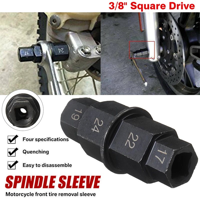 1pc Metal Motorcycle Scooter Front Wheel Axle Spindle Tool Hex Key Socket 17/19/22/24mm For Honda For Kawasaki For Suzuki
