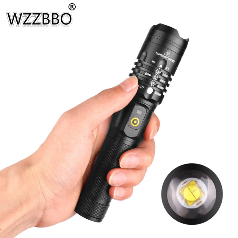 

P50 Flashlight Aluminum Alloy USB Charging Input and Output Zoom Flashlight By 18650 Battery