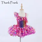 Балетное платье-пачка для девочек с оборками на воротнике, Женские Балетные платья в горошек, Детские Взрослые костюмы для танцев с блестками, Купальник для танцев