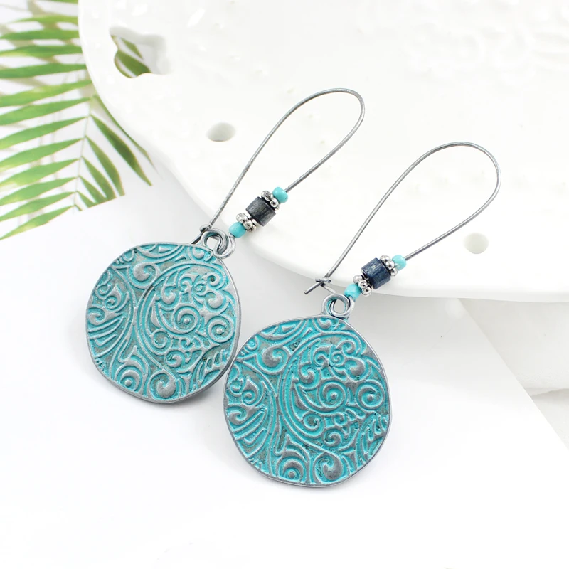 Винтажные круглые резные серьги в китайском стиле | Украшения и аксессуары