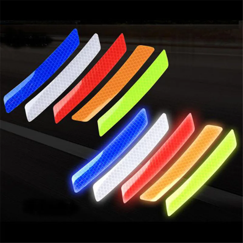 

2pcs Car Motorcycle Water-resistant Decorative Reflective Strip Car Safety Supplies Outdoor Car Wheel Reflective Warning Sticker