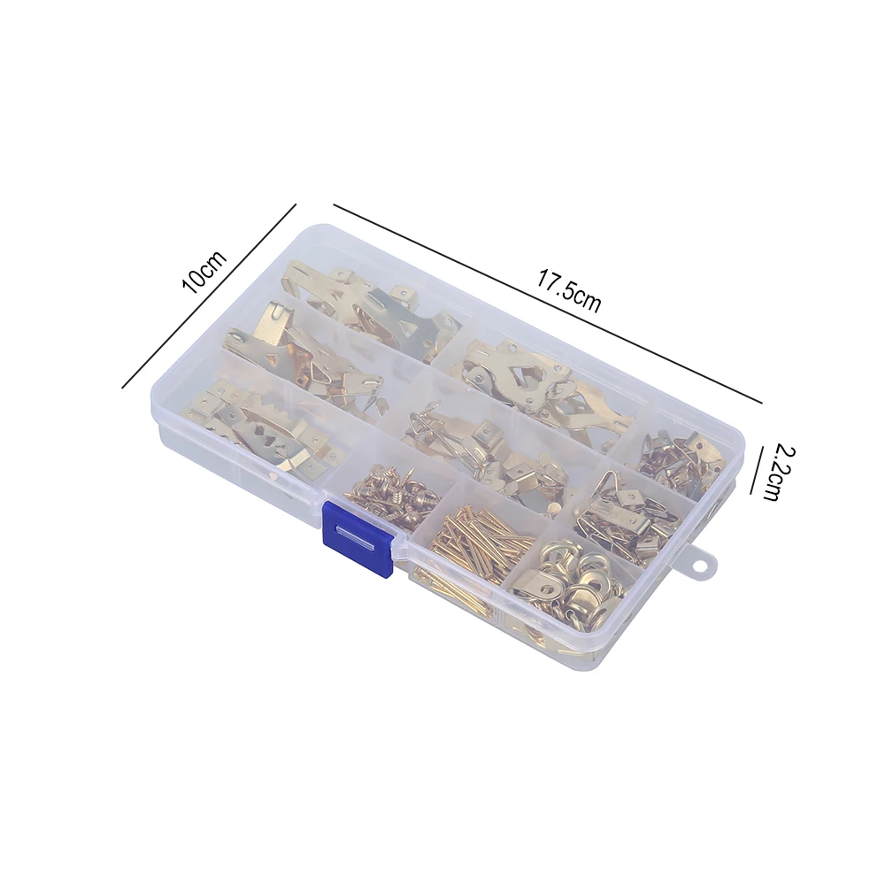 

230PCS Golden Sawtooth Picture Frame Hanger Hanging Photo Wall Oil Painting Mirror Saw Tooth Hooks with Screws