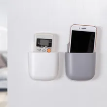 TV Remote Control Storage Box Air Conditioner Storage Case Mobile Phone Plug Holder Stand Container Wall Mounted Organizer