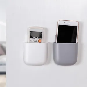 tv remote control storage box air conditioner storage case mobile phone plug holder stand container wall mounted organizer free global shipping