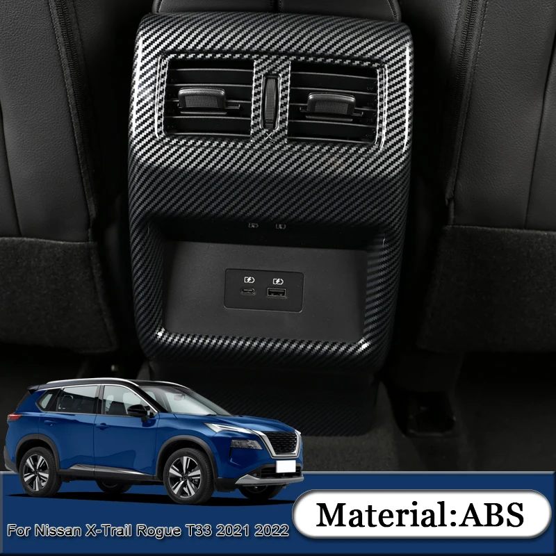 

Car Armrest Box Kick-proof Sequins Rear Air Outlet Sticker Sequins Cover Auto Accessories For Nissan X-Trail Rogue T33 2021 2022
