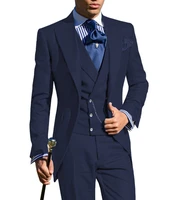 tailor made mens slim fit 3 pieces suits business jacket tuxedos blazer for wedding groom prom eveningblazervestpants