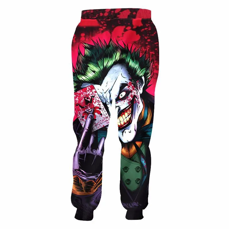 Джоггеры для мужчин и женщин шаровары брюки мультяшный 3d Джокер принт покера