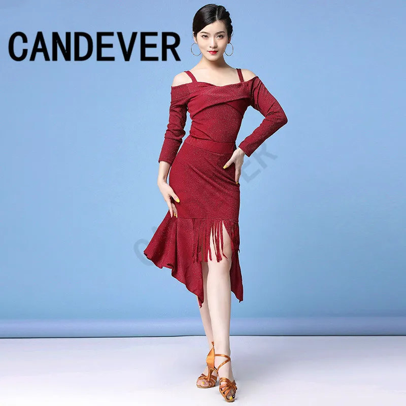 Платье для латинских танцев соревнование Танго/ча ча/Румба/Самба бахрома