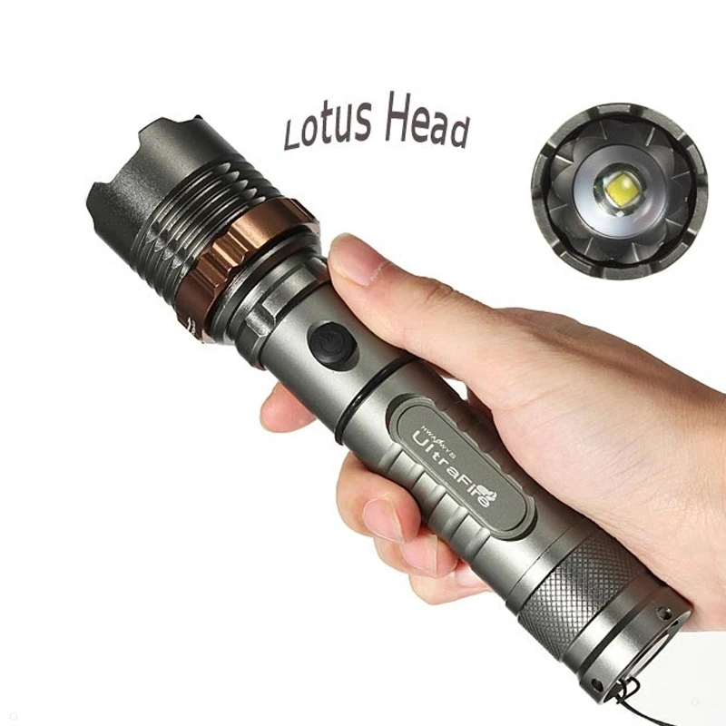 

T6 torch 18650 AAA battery 1200 lumen 5 switch modes flash light patrolling searching zoomable rechargeable flashlight
