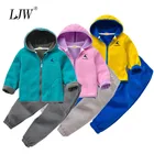 Бархатный комплект одежды с капюшоном для мальчиков и девочек от 2 до 12 лет, Детская куртка, пальто, штаны, костюм для спортивных костюмов спортивные костюмы, комплект детской одежды для малышей